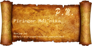 Piringer Mónika névjegykártya